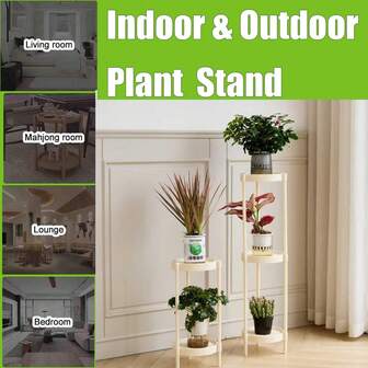 2/3 Tier White Corner Round Plant Stand, Suitable For Various Indoor Plants And Potted Flowers, Ladder-Shaped Rack - Outdoor Flower Pot Holder, Applicable For Balcony, Window, Living Room, Garden, Patio