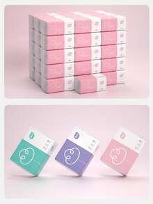 6 Packs/Set Plant Care Facial Tissues, 4-Ply Large Pack Tissue Paper, Economical Household Napkin Tissues - Multicolor - View 5