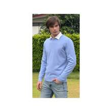 Men's Crew Neck Sweater Slim Fit Lightweight Sweatshirts Knitted Pullover For Casual Or Dressy Wear - Màu xanh thanh tao - Xem 5