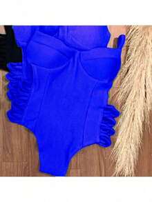 Body/maiô CANELADO, com bojo, sem forro, trançado lateral, meia taça