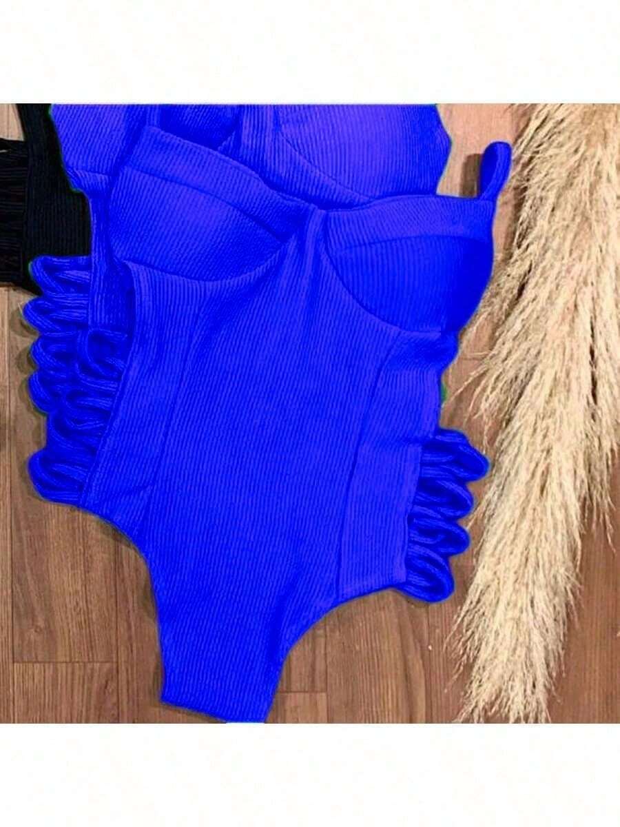 Body/maiô CANELADO, com bojo, sem forro, trançado lateral, meia taça