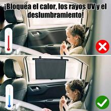 2 Piezas Parasol para Parabrisas de Coche 40x45cm Ventana Lateral Enrollable con Proteccin, Compatible con Todos los Tipos de Vehculos - Negro + 40*50 - Ver 6