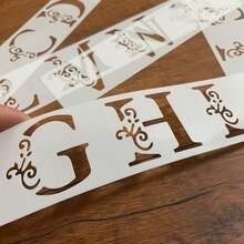 5pcs Floral & Letter Reusable Stencils, 2*12 Inches, For Scrapbooking, Birthday, Wedding, DIY Crafts - 套裝 - 查看 4