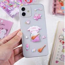 Adesivo de Quebra-cabeça de Vestir Menina Coelho Brilhante 3D, Brinquedo de Presente Educativo Precoce, Artesanato de Desenho Animado, Adequado para Meninos, Meninas, Natal, Páscoa como Pequeno Presente - Multicolorido - Visão 7