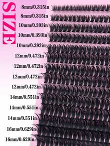 280片卷翘度8-16毫米的簇状假睫毛，长度混合，纤细单根，外观自然蓬松，睫毛梗纤细，可重复使用，DIY睫毛增长，簇状假睫毛，假睫毛簇 - D - 查看 3