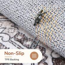 Soft Neutral Area Rugs 5x7, Washable Rug With Non Slip Backing, 5 X 7 Faux Cashmere Low-Pile Carpet, Cream White & Blue & Light Brown,  2025 Design - Greenish Grey - View 2