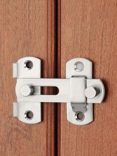 6 Stücke moderne Edelstahl Einrastbolzen, Schiebe-Fenster-Sicherheitsverriegelung, flache Platte, Diebstahlschutz für Haustier-Käfig, Fenster, verstärkt, Diebstahlschutz-Türverriegelung, Türriegel und Türschließer, geeignet für Gartentore, Badezimmerfenster und Schlafzimmer - ohne Bohren nötig, 34 Edelstahl-Bolzen, geeignet für Heim- und Gewerbenutzung, stilvolles Metalldesign, robuste Konstruktion (Farbstil ist zufällig)