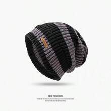 Women's And Men's Striped Beanie, Autumn/Winter Warmth And Lightweight Hat