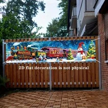 2D Flat Christmas Banner, 1PC Holiday Banner, Christmas Porch Banner, Fabric Christmas Banner, Holiday Banner, Santa Claus Gift Long Banner, Party Banner, Christmas Party Banner