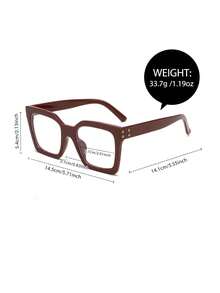 1 Pair Women's Burgundy Square Frame Fashion Decorative Clear Lens Glasses - 多色 - 查看 4