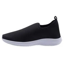Tênis Meia Feminino Calce Fácil Ortopédico Esportivo Sneaker Slip On Casual confortável dia dia Academia envio imediato - Preto - Visão 5