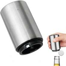 Novotend - Destapador de Cerveza Magnetico, Abridor de Botellas Automatico de Acero Inoxidable, Abrebotellas de Cerveza Facil de Usar, Abre Sodas Regalo para Hombre (Oro Rosa) - Plateado - Ver 5