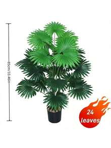 Artificial Areca Palm Plant, Natural Trunk And Real Touch Leaves, Fake Palm Tree With Stable Black Pot, Artificial Plant Suitable For Indoor And Outdoor Modern Decor, Housewarming Gift - Green - View 5