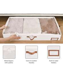 1pc Non-Woven Fabric Underbed Quilt Storage Bag, Wardrobe Clothes Dust-Proof Organizer Bag, Foldable Storage Box - Multicolor - View 10