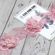 1 Yard Ren Organza Hoa Ngọc Trai Rộng 8cm, Chất Liệu May Thủ Công Bằng Ruy Băng Satin Thêu - Nhiều màu - Xem 15