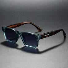 Gafas de sol polarizadas cuadradas de calidad para hombres, núcleo de metal, UV400, gafas de sol unisex para viajes, senderismo, playa y pesca - Azul - Ver 1