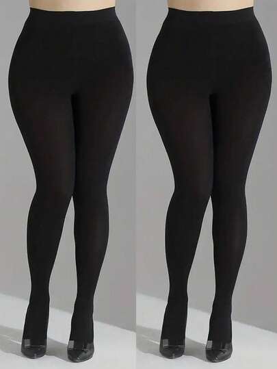 2 pares de pantalones mágicos de 80d, mallas de mujer de gran tamaño y alta elasticidad, ligeramente transparentes y sexy, pueden usarse hasta 300 libras para Navidad