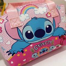 Conjunto de bolso de mano mini y bolso bandolera con estampado gráfico de Lilo y Stitch / Angel - Bolsos de lona multicolor con estilo, con correa de hombro ajustable - Accesorio casual y versátil para uso diario - El regalo perfecto y divertido para adolescentes y adultos jóvenes en cumpleaños u ocasiones festivas