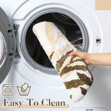 Green Leaves Bathroom Toilet Lid Cover Soft Microfiber 17.5'' X 15'' Plush Solid Tufted Toilet Seat Machine Washable Adjustable Rubber Backing Cover Fits Most Round, Elongated And Oblong Lids-WillowSheen - 棕色 - 查看 5