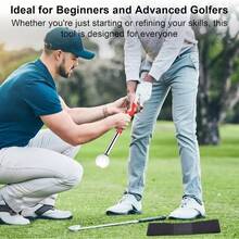 Training Aids, Grip Training Aid Swing Trainer With 1 Arm Posture Correction Band And 1 Telescopic Simulator, Practice Accessories Beginners And Pros - 紅色 - 查看 6