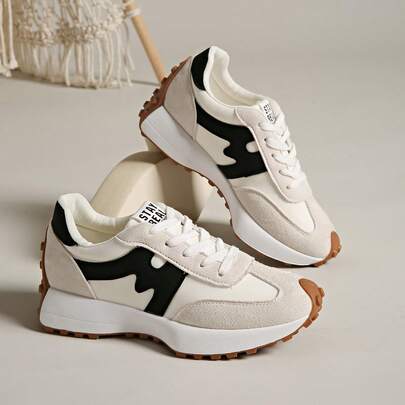 Dammode, Casual sportskor, Bekväma halkfria sneakers med mjuk sula, Lämpliga för kvinnors utomhusaktiviteter, Låga, bekväma skor i campusstil, Casual skor för utomhussporter