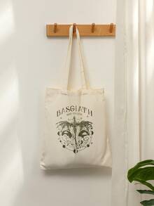 1 Pc Basgiath War Pattern Tote Bag Shoulder Bag For Travel Daily Commute Women's Reusable Shopping Bag, Best Gift For Her,  Folding Shoulder Bag Summer Beach Holiday Bag Best Gift For Fourth Wing Reader