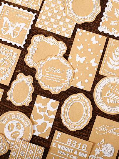 20 piezas de pegatinas 3D, flores vintage en sombra, material retro que se puede teñir y colorear para manualidades, decoración DIY