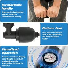 Air Pressure Plunger Toilet Unclogger With 8 Accessories Upgraded Thickened 304 Stainless Steel Pipe Wall And Comfortable Handle For Toilets Floor Drains And Sewer Pipes Grey - Grey - View 3