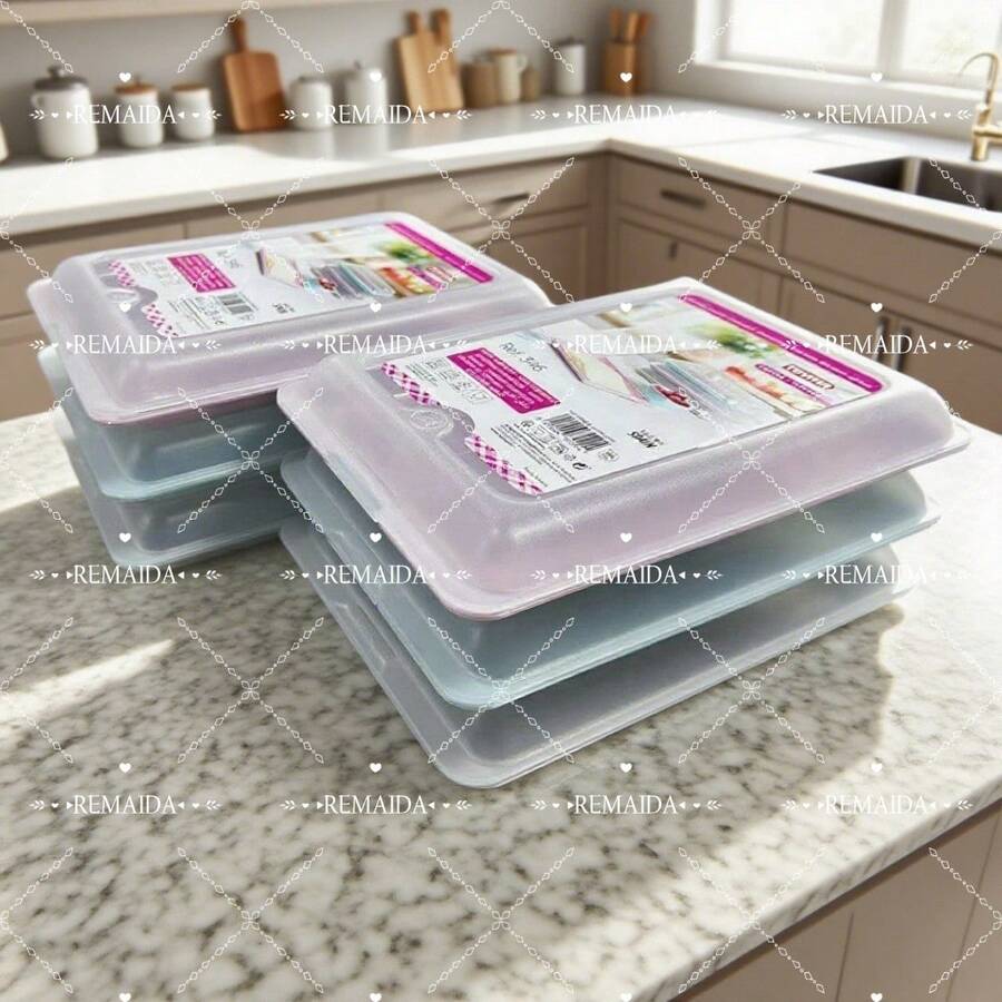 Set Of 3/6 Cold Cuts Holders With Lid, Stackable Lunch Boxes For Food Preservation, Reusable Containers For Cheese, Ham, Cold Cuts And Sausages, Fresh System, Assorted Colors - Colorido - View 1