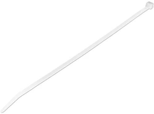 StarTech.com Fascette fermacavi da 10 pollici - Larghezza 4 mm, Diametro 68 mm, Resistenza alla trazione 22 kg, Nylon, Autobloccanti, Punta curva, Certificazione 94V-2/UL, Confezione da 100 - Bianco - Bianco - Visualizzare 1