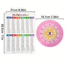 Montessori 1-12 Multiplikationstabellen-Karten, Multiplikationsrad-Trainings-Spiel, Selbsttest-Lernhilfe für Kinder in Mathematik, 1-12 Multiplikations-Übungs-Radspiel-Karten, rotierendes Lernhilfsmittel, Multiplikationstabelle um Kindern das Lernen von Mathematik zu erleichtern - Verschiedenfarbig - Übersicht 9