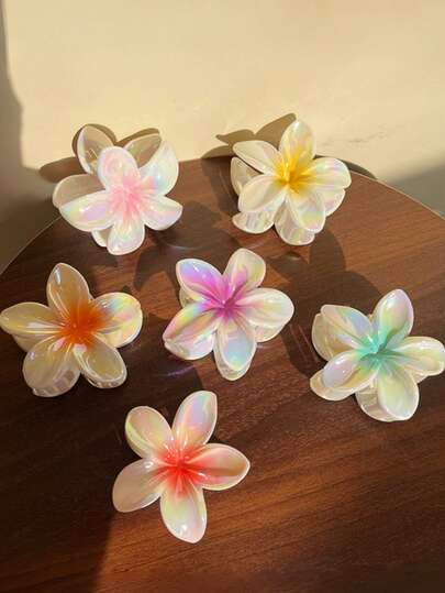 1/3/6 piezas Pinzas para el cabello con flores margaritas arcoíris, Pinzas para el cabello ombre, Accesorios de moda para el cabello adecuados para la playa, sesiones de fotos, uso diario, accesorios de otoño/invierno, Pinza para el cabello de invierno