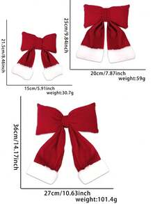 Nuevo conjunto de 3 piezas con lazo 2025, gran lazo rojo navideño, accesorios de decoración de fiesta, adornos para el árbol de Navidad, accesorios de embalaje de regalos navideños, decoraciones navideñas para el hogar, decoración de habitaciones de invierno