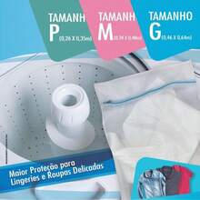 Kit 3 Sacos para Máquina de Lavar Roupas Tamanhos P M G