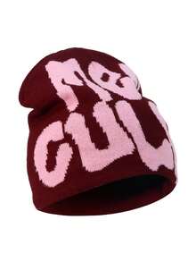 Y2K Graphic Beanie Hat, Unisex Gothic Style Knitted Warm Casual Outdoor Winter Hat, Acrylic Blend Breathable Slouchy Beanie For All Seasons Accessories For Winter Winter Clothing - A - View 23