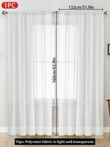 1 pezzo Tenda leggera e trasparente, tenda finestra in voile di poliestere a tinta unita, moderna e minimalista, per camera da letto, soggiorno, balcone