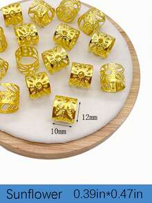 Hip-Hop Dreadlocks Schmuckring Haarknopf Afrikanische Perücke Zöpfe Dreadlocks Haarzubehör Metallknopf zum Selbermachen für Dreadlocks Zöpfe, lockiges Haar, Haarkurler, Haarlocken ohne Hitze, Haarkurler, Lockenwickler, Haarlockenzubehör, Reise, Haarpflege, Friseurausrüstung