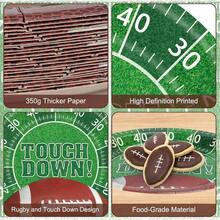 24 Pack Touchdown Plates Sets - Rugby Theme Party Supplies, Inch Disposable Dinner Dessert Paper Plate Tableware Tailgate Birthday Game Day Party Decorations Table Decor - 24 包 - 查看 4