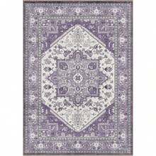 Soft Neutral Area Rugs 5x7, Washable Rug With Non Slip Backing, 5 X 7 Faux Cashmere Low-Pile Carpet, Cream White & Blue & Light Brown,  2025 Design - Purple - View 10