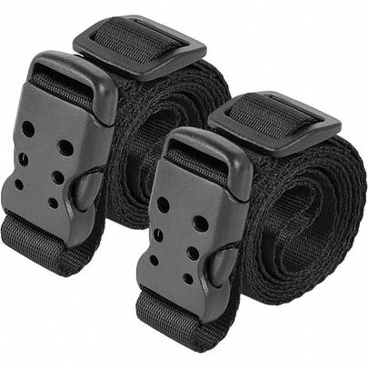 Utility Straps With 40 Quick - Release Adjustable Nylon Straps Black 2 Pack
