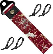 Correa de remolque para carreras de carreras JDM para parachoques deportivo, cuerda de tracción decorativa, correa de remolque universal de nailon de alta resistencia, gancho de remolque para - Peces negros - Ver 11