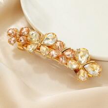 1pc Vintage Metal Butterfly Rhinestone Decor Spring Clip, Women Daily Hairstyle Accessory, Ponytail Hair Clip Gift, Claw Clips