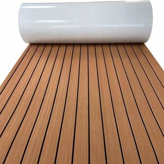 240*45cm EVA Foam Imitation Teak Ship Anti Slip Self-Adhesive Marine Deck Floor Mat DIY For Boat Yacht Anti UV Shock Absorption Carpet Flooring