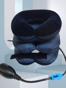 1 Stück brandneuer, sehr gefragter 3-Schichten Plüsch-Faser-verstärkter aufblasbarer Nackenschutz, tragbares aufblasbares Nackentraktionsgerät, Nackenstreckhilfe, Nackenstütze