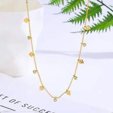 11/15 精致项链系列，精美锆石钻石金项链，轻盈奢华日常佩戴项链 - 彩色 - 查看 5