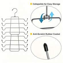 Stainless Steel 4-Layer Heavy Duty Hanger With Adjustable Non-Slip Pad And Space-Saving Design - Anti-Wrinkle Wardrobe Organizer Shirts, Dresses, Coats - Durable Metal Clothing Hooks Home And Retail Storage