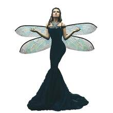 Dragonfly Wings For Adults Halloween Fairy Dragonfly Wings Costume Large Cosplay Dress Up Festive Party Favor{"Color_name":"BlackDazzlingColor"} - 黑色炫彩 - 查看 1