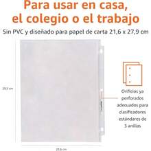 - Protectores de hojas transparentes para carpeta de 3 anillos, 8.5x 11 pulgadas 21.5x 27.9 polipropileno, paquete de - Paquete de 100 - Ver 7