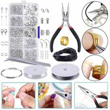 717 Pzs Kit de Bisutera para Hacer Aretes, Joyas, Bisutera Material para Hacer Joyera de Herramientas, Kit de Suministros Herramientas para Hacer o Reparar Joyas Plata - pago - Ver 8