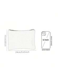 Bolsa de maquillaje multifuncional con estampado de elementos navideños impreso por ambos lados - Bolsa de almacenamiento con cremallera para artículos de tocador portátiles, adecuada para niñas, damas, cosméticos y artículos de viaje esenciales